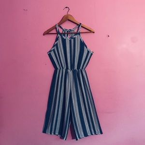 Striped Capri Jumpsuit